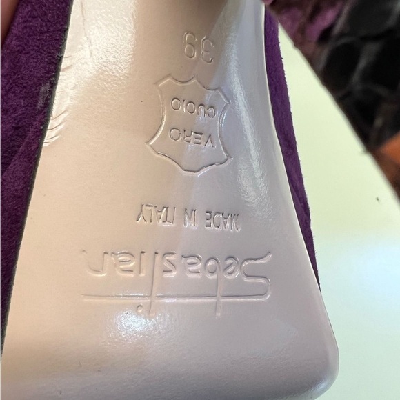 MADE IN ITALY SEBASTIAN Purple Snakeskin Women's Heels real python leather - Picture 11 of 14